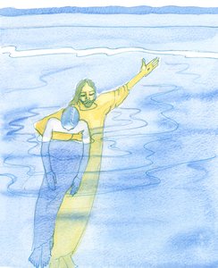 Während wir mit ernsten Problemen kämpfen und entschlossen sind, Christus treu zu bleiben, ist er sehr nah, hält jeden geliebten Freund in seinen Armen, wie ein Rettungsschwimmer einen erschöpften Schwimmer hochhält