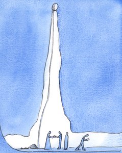 Bei seiner Menschwerdung ist es, als ob Christus zu den Menschen hinabstieg, die in einem tiefen Minenschacht gefangen und verloren sind