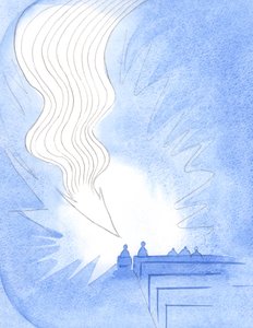 Bei der Heiligen Kommunion stieg eine große Flamme, wie ein Pfeil, herab. Christus war in der Kraft Seines Geistes, dem Leben des Vaters, in Seiner eigenen Liebe angekommen