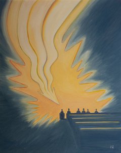 Bei der Heiligen Kommunion steigt eine große Flamme, wie ein Pfeil, auf uns herab, wenn Christus uns in der Kraft des Geistes begegnet, 2001