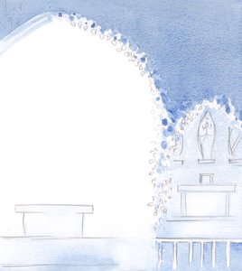 Vor Beginn der Heiligen Messe sah ich die Kirche unsichtbar mit Girlanden für das Fest unserer seligen Jungfrau geschmückt.