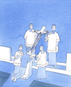 Christus ist tief berührt von jedem Zeichen der Hingabe an ihn in seiner Passion, die er aus Liebe zu uns allen ertragen hat von Elizabeth Wang