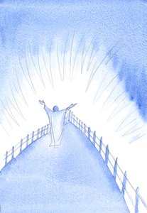 Christus ist mit seiner Kirche während des Heiligen Messopfers und betet für uns von Elizabeth Wang