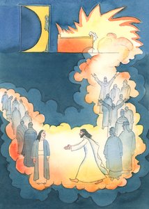 Christus eilte, um Abraham in der Unterwelt zu sehen