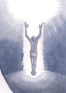 Christus steht unter uns bei der Messe und betet für die Sünder, indem er sein einmaliges Opfer darbringt, 2000