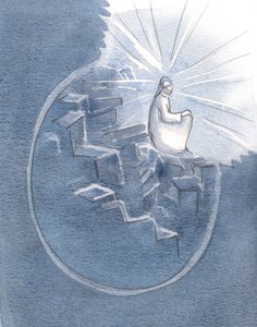 Christus war, wie es schien, in einer Ecke der Seele dieser Person zusammengerollt, unfähig zu helfen wegen der Unordnung ihrer Sorgen.