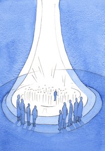 Das Opfer Christi - von der Erde dargebracht - ist wie ein Leuchtfeuer vor dem Himmel. von Elizabeth Wang