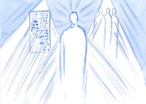 Gott, die Quelle allen Lichts und aller Weisheit, nährt uns durch Worte und Lehrer; aber in der Kommunion begegnen wir dem göttlichen Sohn, der ganzen Person von Elizabeth Wang
