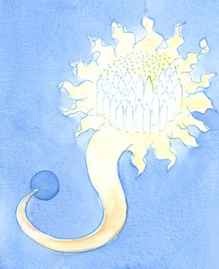 Der Himmel ist wie ein helles Zuhause weit über der Dunkelheit der Erde; ein erhabener Zustand; ein freies Geschenk, dessen wir nicht würdig sind von Elizabeth Wang
