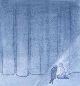 Ich wurde dort in der Dunkelheit von Christi stiller Gesellschaft auf dieser Seite des Schleiers geholfen und beruhigt. von Elizabeth Wang