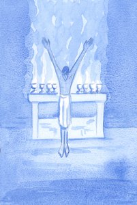 Wenn Christus - mit Ehrfurcht - dem Vater demütiges Lob darbringt, wagt es jemand auf Erden, Lob mit weniger Ehrfurcht darzubringen?, 2002 von Elizabeth Wang