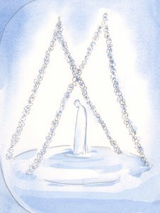 Im Himmel hingen Girlanden über dem Ort, an dem der geweihte Priester Unserer Lieben Frau Gottes Belohnung und Herrlichkeit annahm