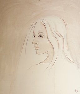 Im Himmel teilt die Jungfrau Maria die Sorge ihres Sohnes für alles, was auf Erden geschieht von Elizabeth Wang