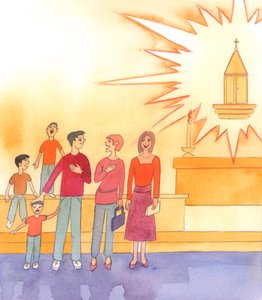 In der Kirche stehen wir an der Schwelle des Himmels, in der Gegenwart Christi, unseres Gottes
