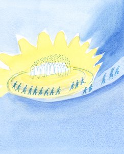Im irdischen Leben ist es, als ob wir ein Rennen laufen, im vollen Blick von Christus und den Heiligen