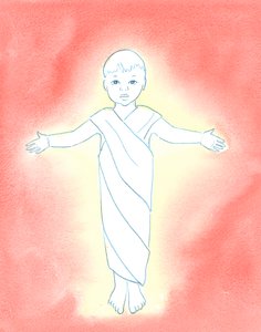 Jesus Christus ist wahrer Gott, der unsere menschliche Natur angenommen hat, mit der Demut und Güte, als bloßes Kind unter uns zu kommen, 2003 von Elizabeth Wang