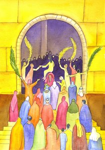 Jesus zieht in Prozession in Jerusalem ein (Palmsonntag), 2001