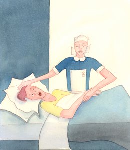 So wie ein sterbender Sünder (durch Gottes Gnade) durch den Besuch einer wohltätigen Person, wie einer Krankenschwester, zum Beispiel, vor der Hölle gerettet werden kann, 2005