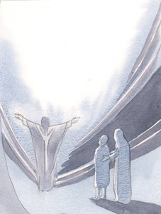 Unsere gesegnete Mutter führt jeden von uns vorwärts und ermutigt uns, mit Christus zu Gott, unserem Vater, zu beten. von Elizabeth Wang