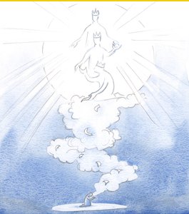 Unsere Gebete für andere steigen wie Briefe auf einer Wolke von Weihrauch zum Himmel empor, zu Gott, der Heiligen Dreifaltigkeit, und tragen alle Namen unserer Lieben, 2000
