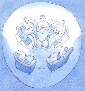 Gebet kann wie ein Treffen von Mitgliedern einer glücklichen, vereinten Familie sein, die nach einem arbeitsreichen Tag in freundschaftlichem Schweigen zusammensitzen von Elizabeth Wang