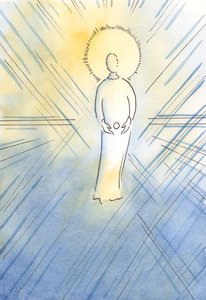 St. Anna empfing in ihrem Schoß die Unbefleckte, wie eine Hostie; die Jungfrau Maria, die Mutter Gottes werden sollte von Elizabeth Wang