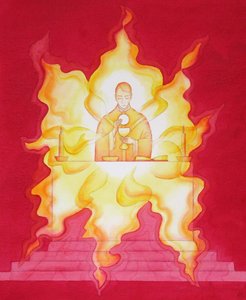 Die Gegenwart Jesu in der Eucharistie ist wie ein loderndes Feuer der Herrlichkeit