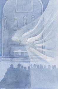 Die Engel beten Christus in der Heiligen Eucharistie an