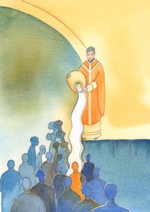Die Hauptaufgaben derer, die am Priestertum Christi teilhaben, sind Seelen zu retten, sie durch Christi kostbares Blut, durch sein Opfer und seine Sakramente reinzuwaschen von Elizabeth Wang
