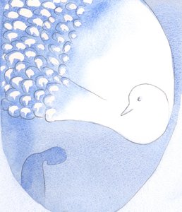 Der Heilige Geist - gesehen als ein schöner Vogel mit blendend weißen Federn - ist gegenwärtig und wirkt in uns von Elizabeth Wang
