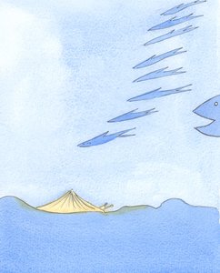 Diejenigen in der Kirche, die stolz oder ehrgeizig sind, sind wie Fische, die aufgeregt umherflitzen und weit reisen, aber in Gefahr durch größere Fische sind von Elizabeth Wang