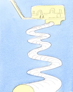 Diejenigen, die beim Tod gerettet werden, aber der Reinigung bedürfen, sind wie Menschen, die einen langen Weg unter der Erde zu einem riesigen, hellen Bereich mit Operationssälen und Physiotherapieabteilungen zurücklegen