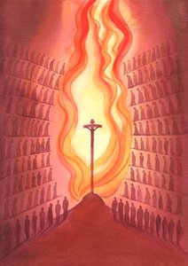 Durch die Messe ist jede Generation von Gottes Volk dem einen Opfer Christi gegenwärtig, wie es auf dem Altar dargestellt wird
