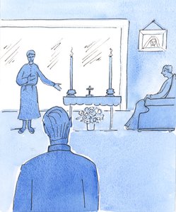 Wenn Christus durch das Allerheiligste Sakrament, das von einem Priester oder außerordentlichen Kommunionspender zu einem Kranken gebracht wird, die Kranken 