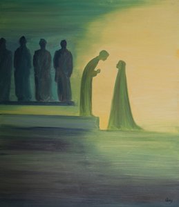 Als das Jesuskind im Tempel gefunden wurde, beugte es sich vor und erklärte seiner Heiligen Mutter leise (mit unendlicher Güte), dass seine Arbeit bereits begonnen hatte.