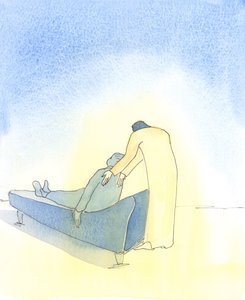 Wenn wir krank sind und Christus in der Heiligen Kommunion zu uns kommt, ist es, als ob Er darauf besteht, uns zu helfen, uns auf eine Couch zu legen