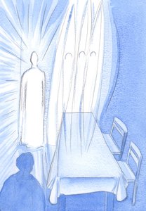 Mit seinen heiligen Engeln beobachtet Christus bewundernd, wie wir beten; er verbirgt seine Liebe, während er uns hilft, im Glauben zu wachsen von Elizabeth Wang