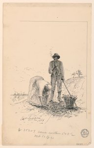 Mann und Frau arbeiten an einem Fluss von Elliott Daingerfield