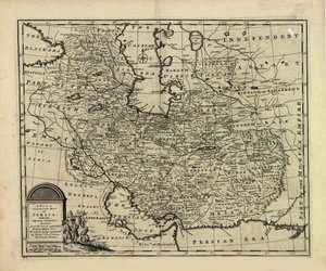 Neue und genaue Karte von Persien, mit dem Safawiden- und Mogulreich