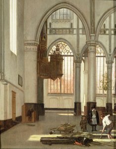 Totengräber im Westende der Oude Kerk, Amsterdam von Emanuel de Witte