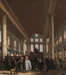Innenansicht der portugiesischen Synagoge in Amsterdam, 1680 von Emanuel de Witte