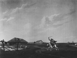 Estancia (Farm) am Fluss San Pedro, graviert von Maile und Sutherland, 1820