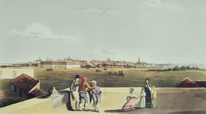 Gesamtansicht von Buenos Aires von der Plaza del Toros, aus Malerische Illustrationen von Buenos Aires und Montevideo, 1820 von Emeric Essex after Vidal