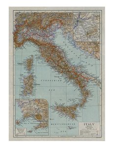 Karte des modernen Italien, ca. 1910er