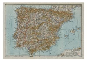 Karte von Spanien und Portugal