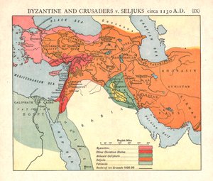 Byzantiner und Kreuzfahrer gegen Seldschuken, um 1130 n. Chr., ca. 1915