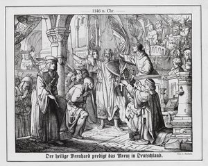 Bernhard von Clairvaux predigt den Zweiten Kreuzzug in Deutschland