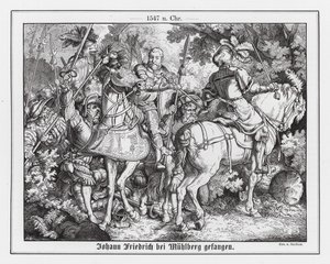 Gefangennahme des Kurfürsten Johann Friedrich von Sachsen in der Schlacht bei Mühlberg von Emil Eugen Sachsse