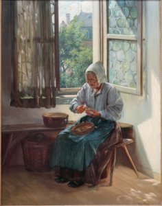 Kartoffelschälerin von Emil Gies