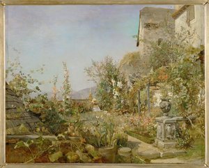 Blumengarten in Weißenkirchen von Emil Jakob Schindler